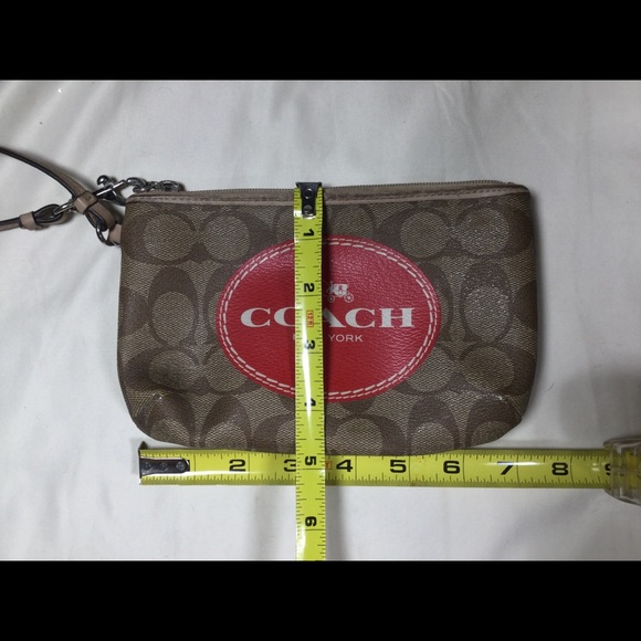 Coach Signature Khaki Horse & Carriage Wristlet - Picture 9 of 9